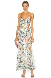 PatBO Jasmin Bustier Maxi Dress in White FWRD at Forward