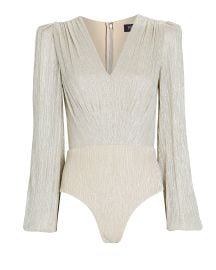 PatBO Lurex V-Neck Bodysuit at Intermix