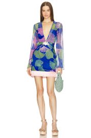 PatBO Ocean Leaf Plunge Mini Dress at Revolve