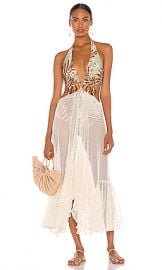 PatBO Palmeira Netted Beach Dress in Sage from Revolve com at Revolve