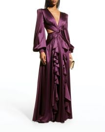 PatBO Plunging Cutout Gown at Neiman Marcus