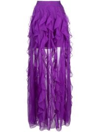 PatBO Ruffled semi-sheered Maxi Skirt - at Farfetch