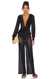 PatBO x Alessandra Ambrosio Fringe Trim Cutout Jumpsuit at Revolve