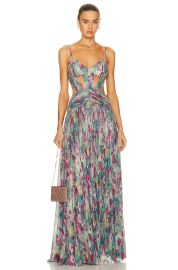 PatBo Printed Lurex Sleeveless Cut Out Gown at Forward