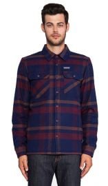 Patagonia Insulated Fjord Flannel Jacket in Comstock and Dark Currant  REVOLVE at Revolve