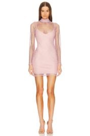 Patbo Rhinestone Netted Mini Dress In Pink at Revolve