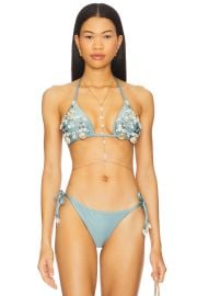 Patbo X Camila Coelho Lace Bikini Top In Blue at Revolve