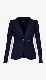 Patch Pocket Tux Stripe Blazer in Deep Navy with Chalk SMYTHE at Smythe