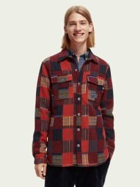 Patched check jacquard overshirt Inbetween Jackets Men Clothing at Scotch Soda at Scotch & Soda