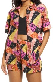 Patchwork Button-Up Shirt at Nordstrom