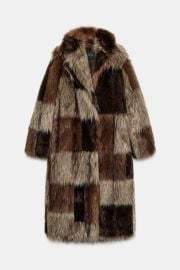 Patchwork Faux Fur Coat ZW Collection Limited Edition at Zara