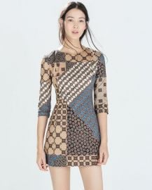 Patchwork Print Dress at Zara