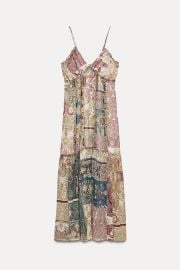 Patchwork Print Midi Dress at Zara
