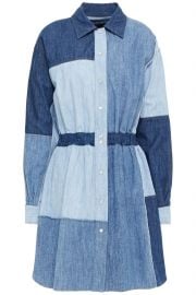 Patchwork denim mini shirt dress at The Outnet