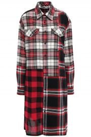 Patchwork-effect checked cotton and wool-blend shirt dress at The Outnet