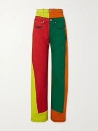 Patchwork high rise wide leg jeans at Net a Porter