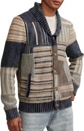 Patchwork shaw collar cardigan at Nordstrom