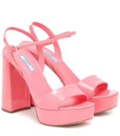 Patent Leather Platform Sandals by Prada at Mytheresa