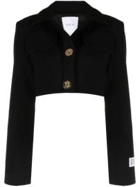 Patou Cropped Wool Blazer Black at Farfetch