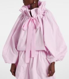 Patou Iconic bow detail ruffled cotton blouse at Mytheresa