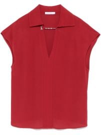 Patrizia Pepe Crepe Blouse Red at Farfetch