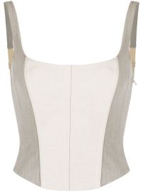 Patrizia Pepe Panelled Corset Top - at Farfetch