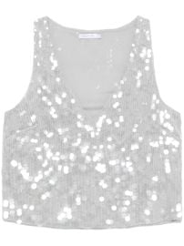 Patrizia Pepe dgrad-effect Sequined Top Grey at Farfetch