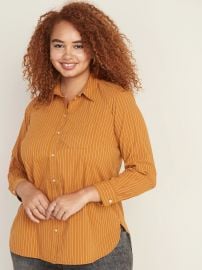 Patterned No-Peek Plus-Size Stretch Shirt at Old Navy