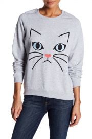 Paul  amp  Joe Sister   Ze Cat Embroidered Sweatshirt   Nordstrom Rack at Nordstrom Rack