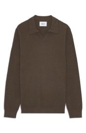 Paul 60019 Long Sleeve Ribbed Organic Cotton Polo Sweater at Nordstrom Rack