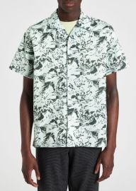 Paul Smith Cotton Shirt in Cracked Wave at Paul Smith