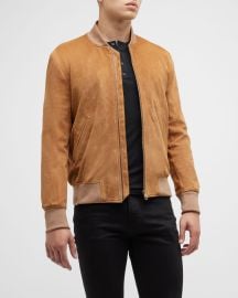 Paul Smith Menx27s Suede Leather Bomber Jacket at Neiman Marcus