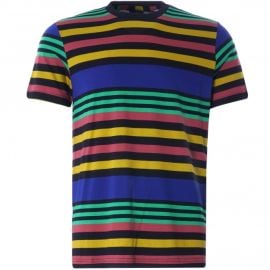 Paul Smith Multi-Stripe Cotton T-Shirt  Multi  137S-F21167 at Stuarts London