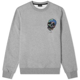 Paul Smith Skull Print Crew Sweat Grey   US at END.