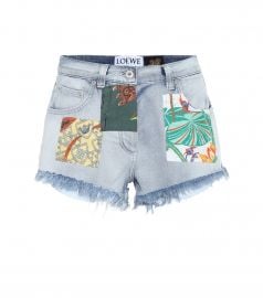 Paulas Ibiza High-Rise Denim Shorts  Loewe - at Mytheresa