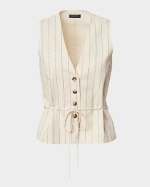 Paulette Pinstripe Tie-Waist Vest at Neiman Marcus