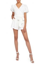 Paulina Puff Sleeve Romper by Alice + Olivia at Nordstrom