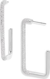 Pavé Cubic Zirconia Rectangle Hoop Earrings at Nordstrom