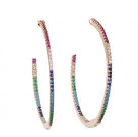 Pave Rainbow Hoops by Accessory Concierge at Accessory Concierge