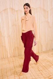 Pax Mid Rise Pants - Dahlia Deep Red Cargo Pants - Ulla Johnson at Ulla Johnson