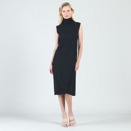 Peach Knit - Mock Neck Midi Dress - Black Clara Sunwoo at Clara Sunwoo