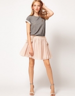 Peach pleated skirt from ASOS at Asos