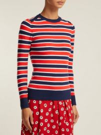 Peachskin striped cotton-blend sweater at Matches