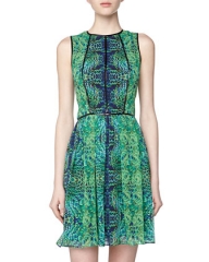 Peacock print dress by Cynthia Steffe at Last Call