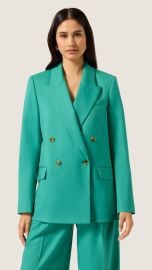 Peak Lapel Blazer in Seasonless Wool | Sea Green at Argent