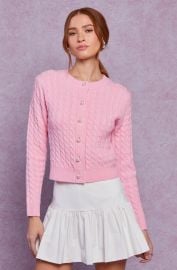 Pearl Button Cable Knit Cardigan ASTR the Label at ASTR The Label