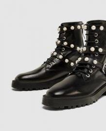 Pearl Embellished Boots by Zara at Zara