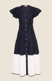 Pearl Lela Rose  Cotton Poplin Tiered Dress at Pearl NYC