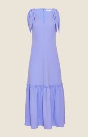 Pearl Lela Rose  Fluid Crepe Tie Detail Midi Dress at Pearl NYC