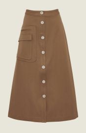 Pearl Lela Rose  Stretch Cotton Button Front Skirt at Pearl NYC